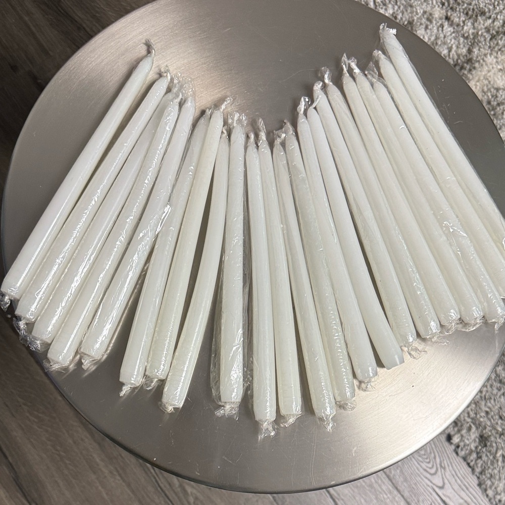 Elegant White Taper Candles for Home Parties